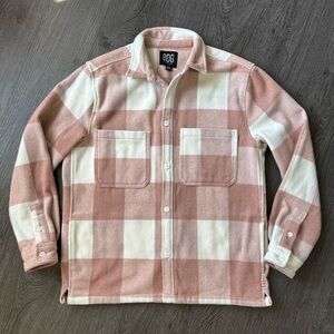 Men’s Pink and White Flannel Shirt